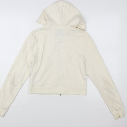 Jack Wills Womens Beige Full Zip Hoodie UK 10 Cotton Blend Casual