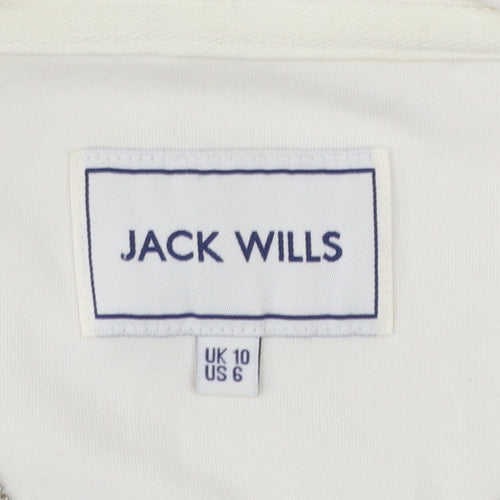 Jack Wills Womens Beige Full Zip Hoodie UK 10 Cotton Blend Casual