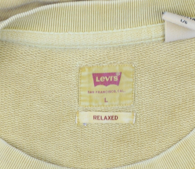 Levi's Men's Yellow Crew Neck Relaxed Sweatshirt Size L