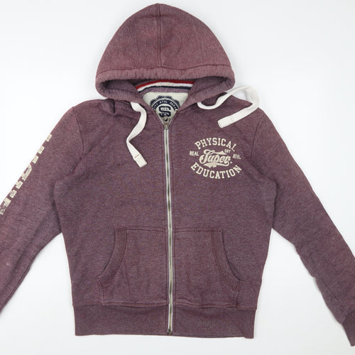 Superdry Men's Purple Full Zip Hoodie L Sports College Style