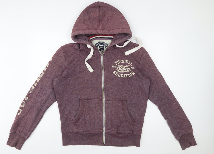 Superdry Men's Purple Full Zip Hoodie L Sports College Style