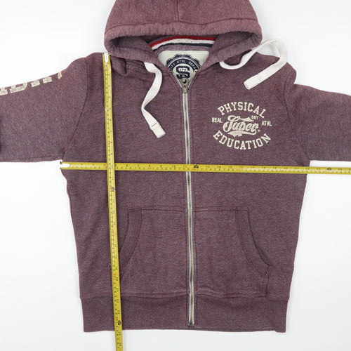 Superdry Men's Purple Full Zip Hoodie L Sports College Style