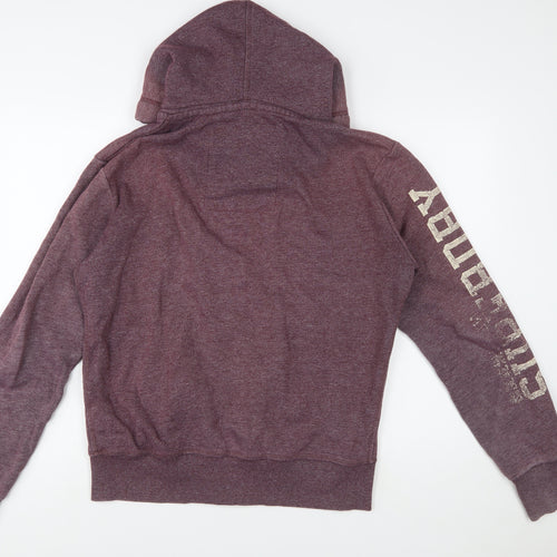 Superdry Men's Purple Full Zip Hoodie L Sports College Style