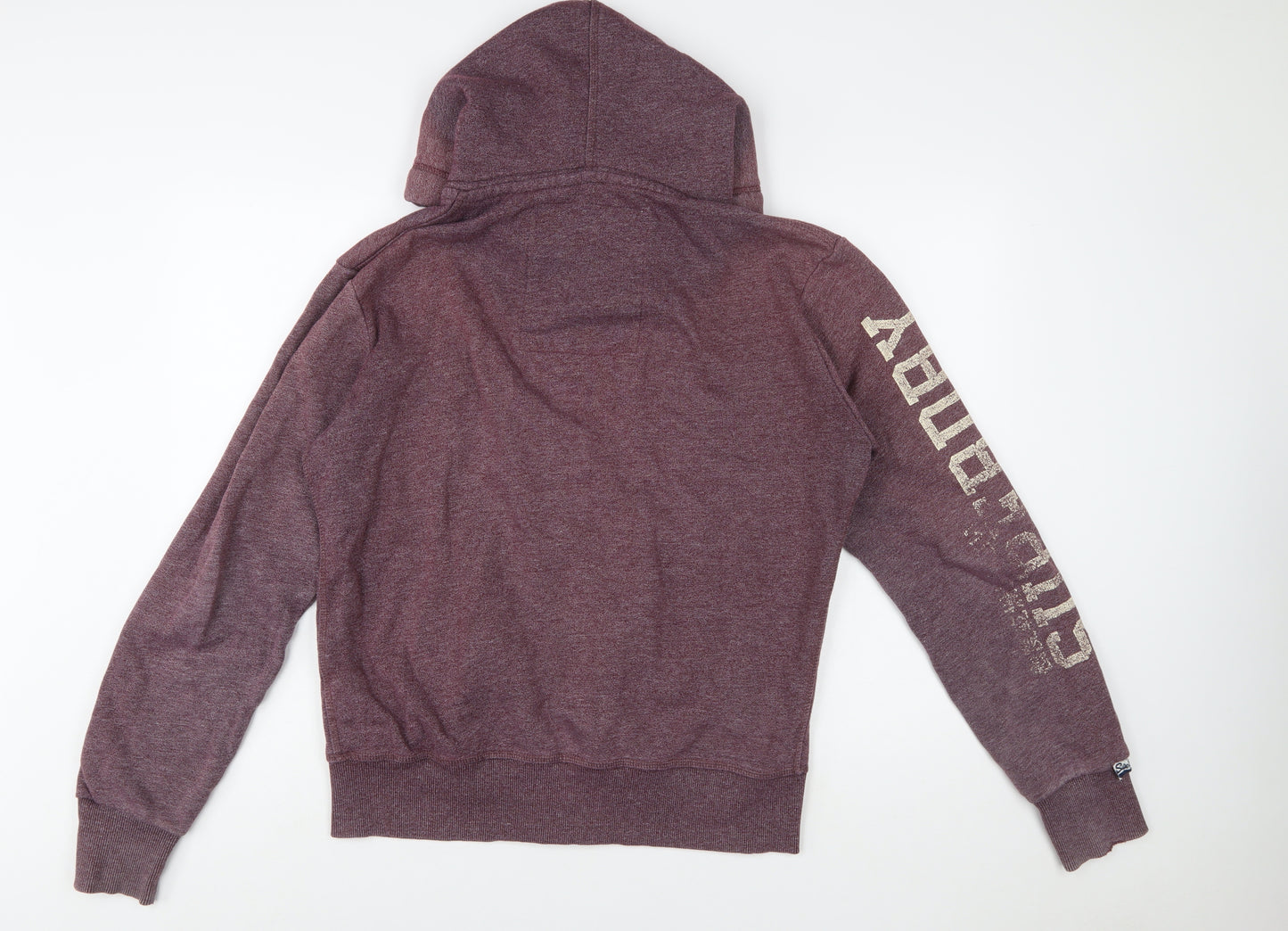 Superdry Men's Purple Full Zip Hoodie L Sports College Style