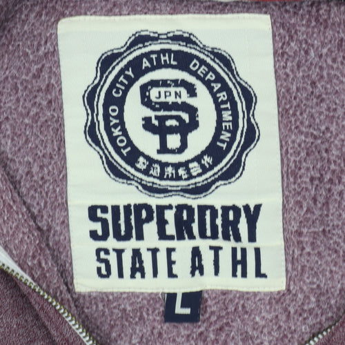 Superdry Men's Purple Full Zip Hoodie L Sports College Style