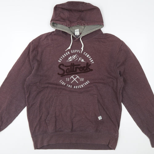Saltrock Men’s Brown 2XL Pullover Hoodie with Logo Graphic