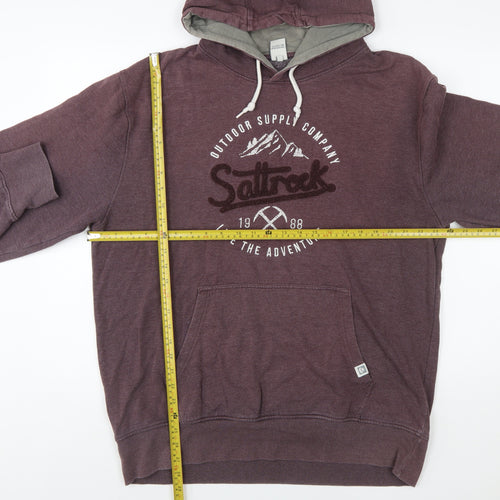 Saltrock Men’s Brown 2XL Pullover Hoodie with Logo Graphic
