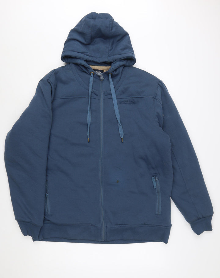 Mountain Warehouse Men’s Blue Full Zip Fleece Lined Hoodie Size L