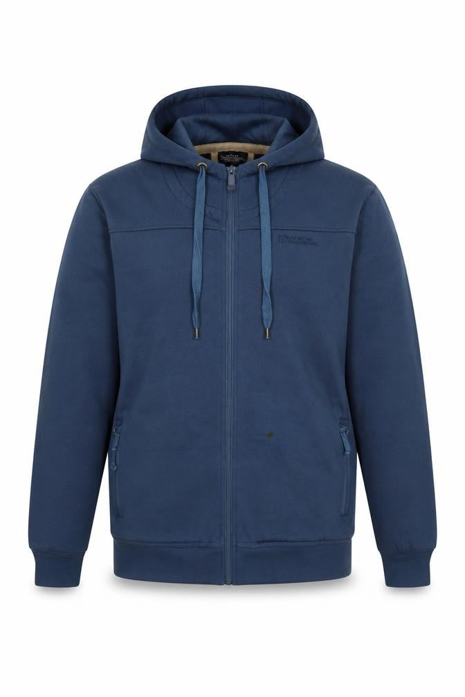 Mountain Warehouse Men’s Blue Full Zip Fleece Lined Hoodie Size L