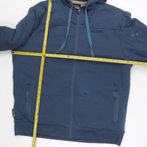Mountain Warehouse Men’s Blue Full Zip Fleece Lined Hoodie Size L
