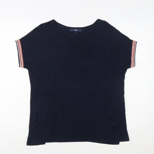 Next Women Blue Short Sleeve Knit Pullover Jumper Size 12