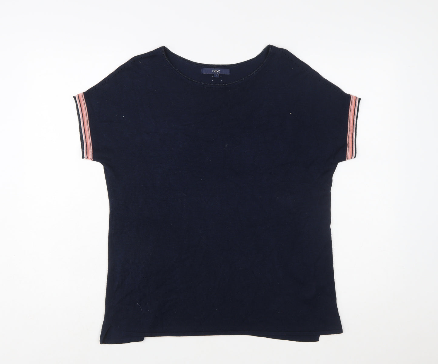 Next Women Blue Short Sleeve Knit Pullover Jumper Size 12