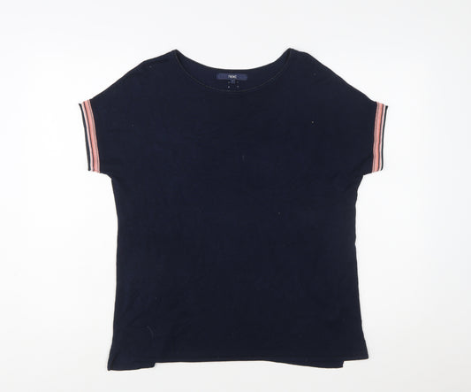 Next Women Blue Short Sleeve Knit Pullover Jumper Size 12