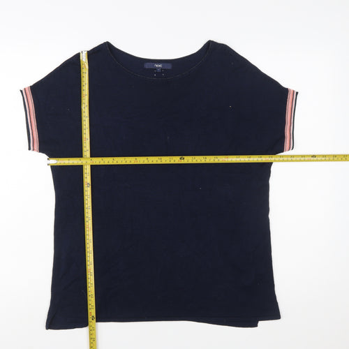 Next Women Blue Short Sleeve Knit Pullover Jumper Size 12