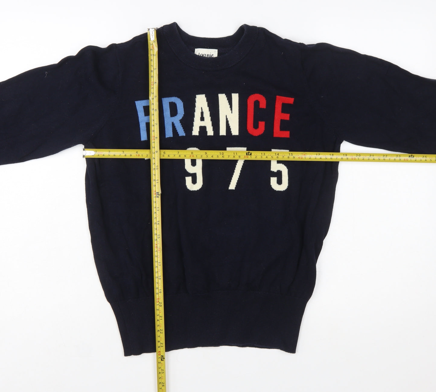 Joanie Women's Blue France 1975 Cotton Pullover Jumper Size M