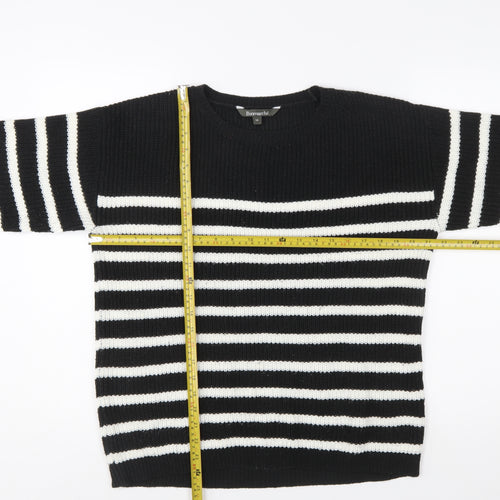 Bonmarché Women’s Black White Striped Knit Pullover Jumper Size 14
