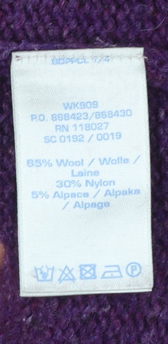 Boden Women Purple Wool Blend Jumper UK 8 Crew Neck Long Sleeve