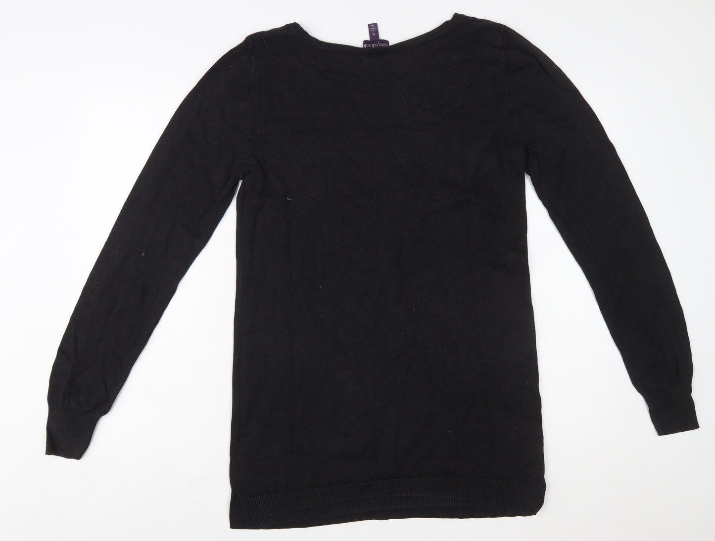 Long Tall Sally Women's Black Medium Butterfly Knit Pullover Jumper