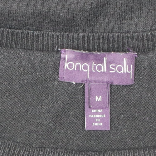 Long Tall Sally Women's Black Medium Butterfly Knit Pullover Jumper