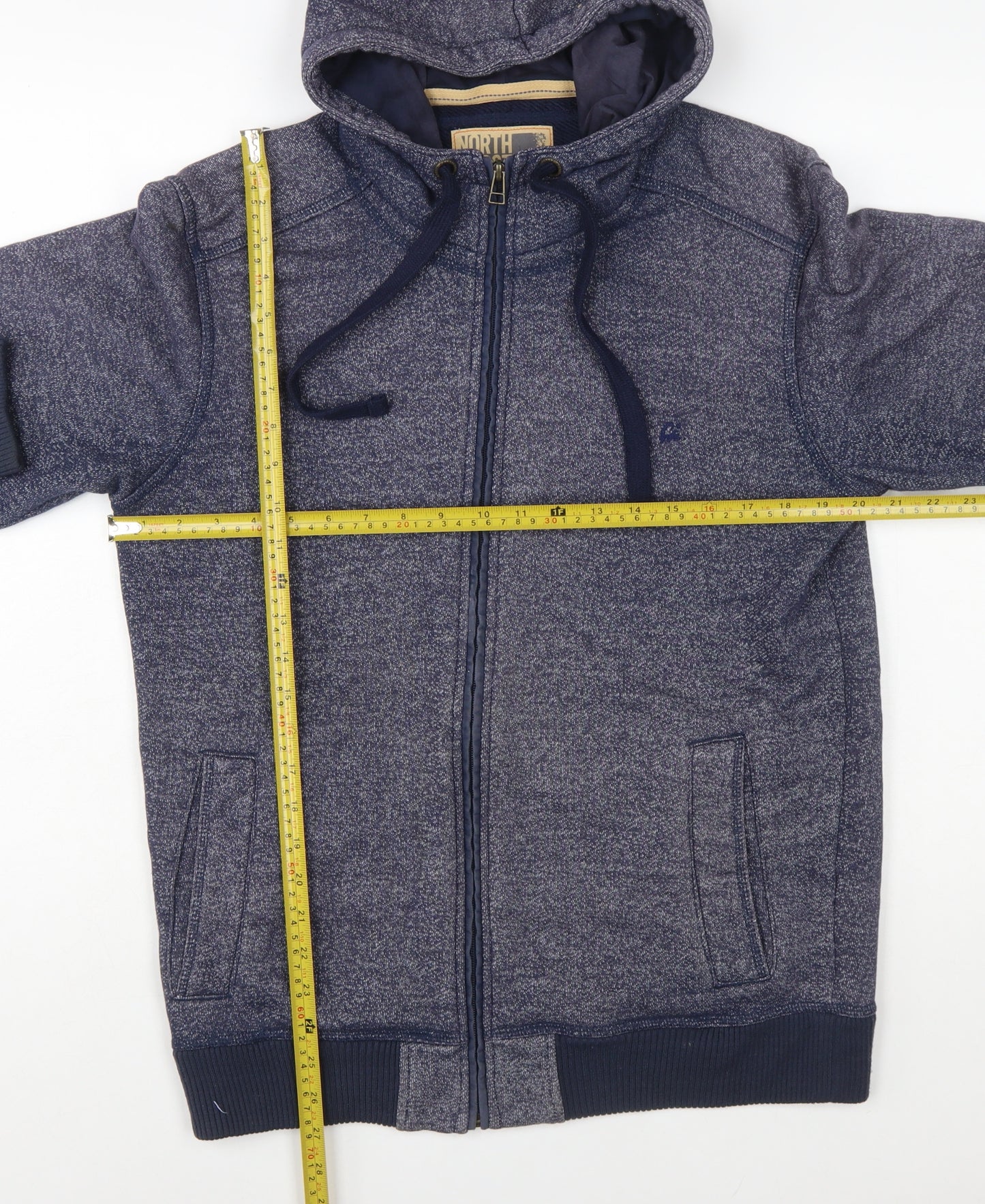 Marks and Spencer North Coast Mens Blue Full Zip Hoodie M