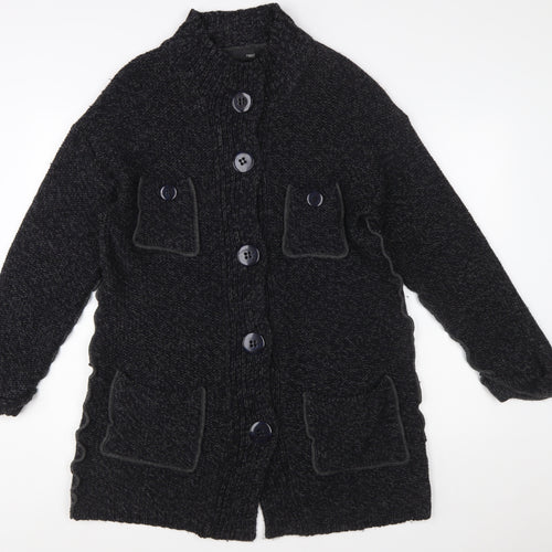 Next Women’s Black Wool Blend Chunky Knit Long Cardigan Size L