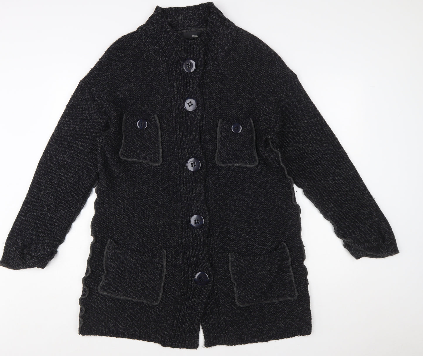 Next Women’s Black Wool Blend Chunky Knit Long Cardigan Size L