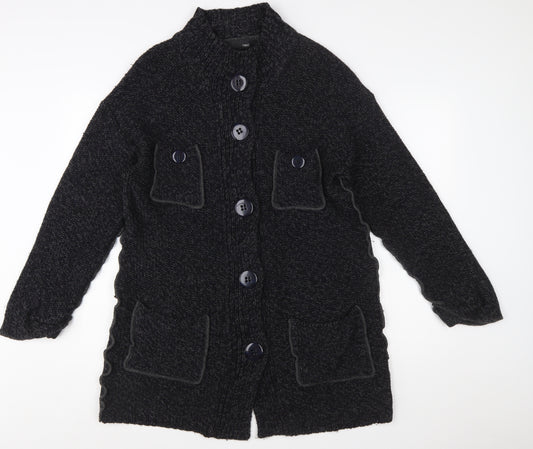 Next Women’s Black Wool Blend Chunky Knit Long Cardigan Size L