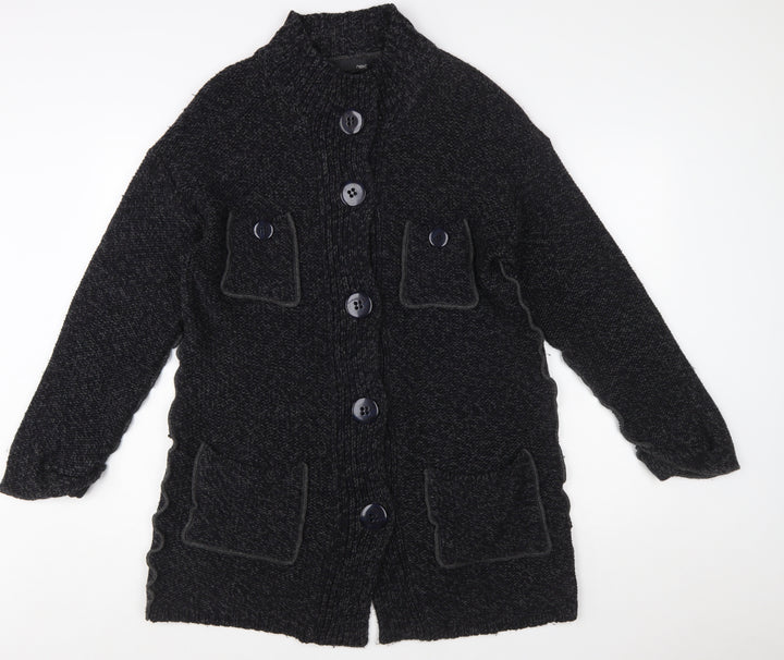 Next Women’s Black Wool Blend Chunky Knit Long Cardigan Size L