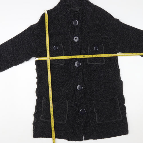 Next Women’s Black Wool Blend Chunky Knit Long Cardigan Size L