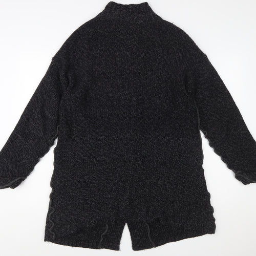 Next Women’s Black Wool Blend Chunky Knit Long Cardigan Size L