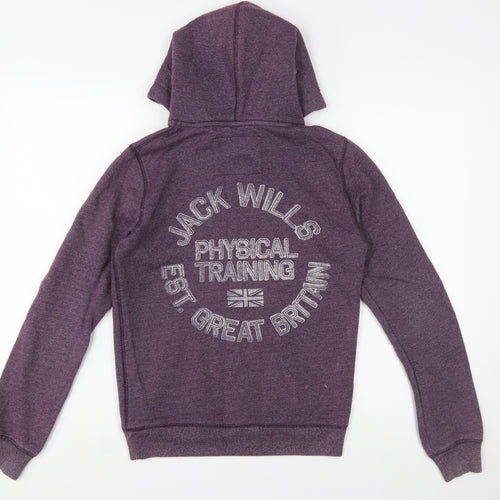 Jack Wills Womens Purple Hoodie UK 8 Pullover Sweatshirt