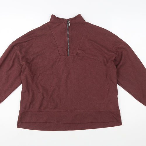 Trespass Womens Burgundy 1/4 Zip Pullover Sweatshirt UK14 L