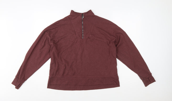Trespass Womens Burgundy 1/4 Zip Pullover Sweatshirt UK14 L