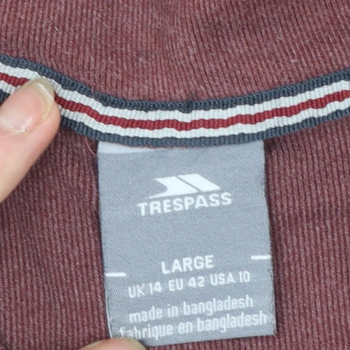 Trespass Womens Burgundy 1/4 Zip Pullover Sweatshirt UK14 L