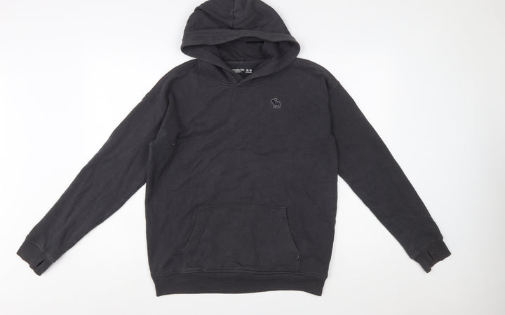 Abercrombie Kids Boys Black Pullover Hoodie 15-16 Years Cotton Blend