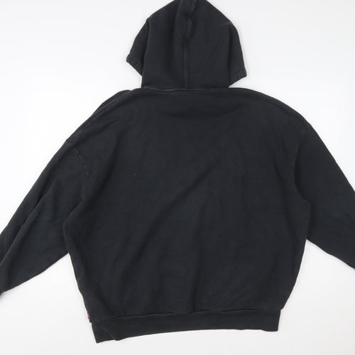 Levi's Womens Black Small Pullover Logo Hoodie Cotton Blend