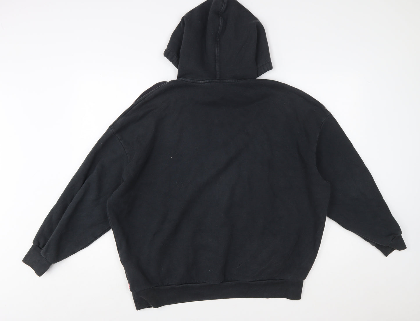 Levi's Womens Black Small Pullover Logo Hoodie Cotton Blend