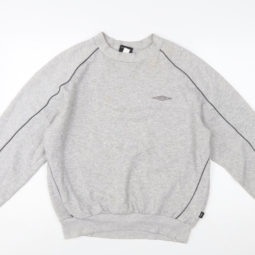Umbro Men's Grey Crew Neck Sweatshirt M Pullover Sportswear