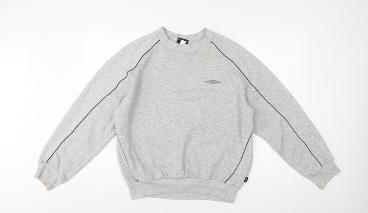 Umbro Men's Grey Crew Neck Sweatshirt M Pullover Sportswear