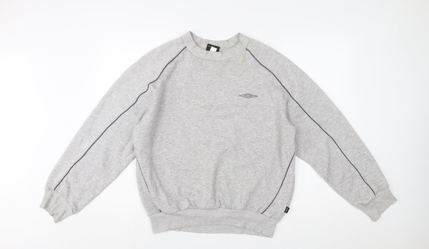 Umbro Men's Grey Crew Neck Sweatshirt M Pullover Sportswear