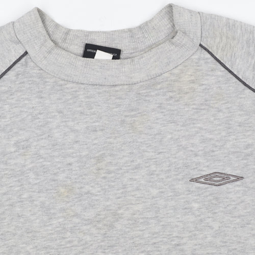 Umbro Men's Grey Crew Neck Sweatshirt M Pullover Sportswear