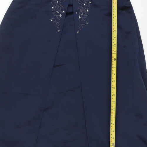 Michaelangelo Women's Blue Size 10 A-Line Beaded Formal Dress