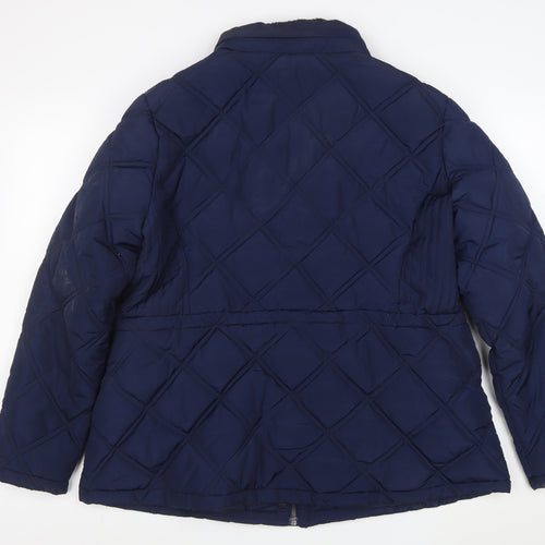 TU Womens Navy Quilted Puffer Jacket Size 20 Lined Hooded Coat