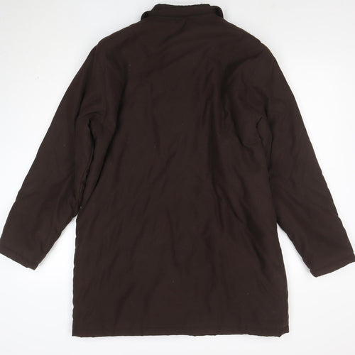 Viyella Women's Brown Quilted Mid-Length Coat Size M Polyester