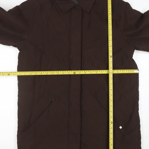 Viyella Women's Brown Quilted Mid-Length Coat Size M Polyester
