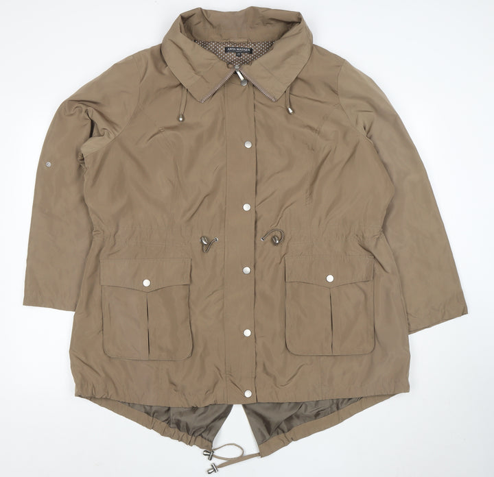 Anya Madsen Women’s Brown Size 22 Collared Lightweight Anorak Jacket