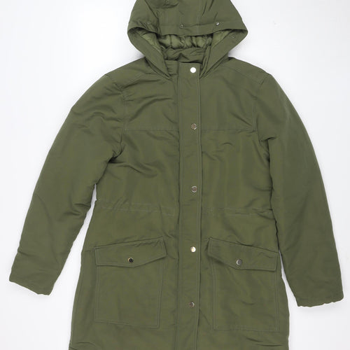 Dorothy Perkins Women Green Size 12 Hooded Parka Coat