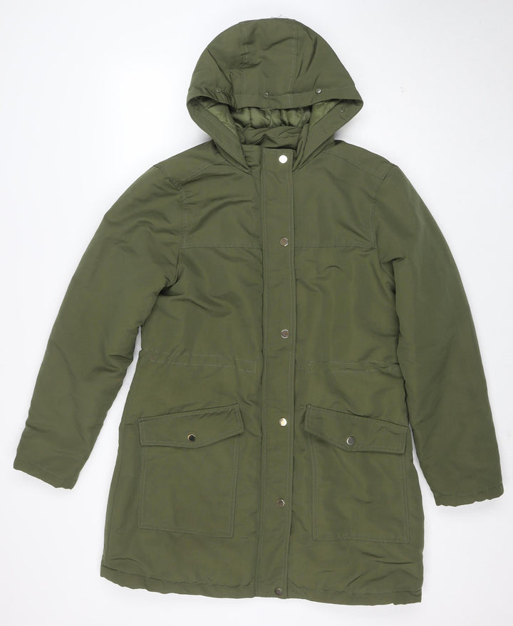 Dorothy Perkins Women Green Size 12 Hooded Parka Coat