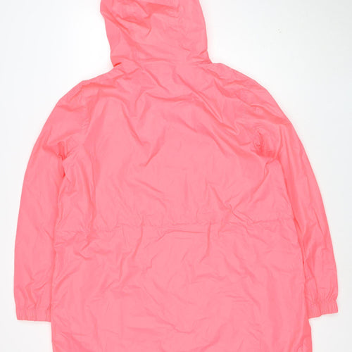 Joules Women's Pink Waterproof Hooded Rain Coat Jacket Size 18