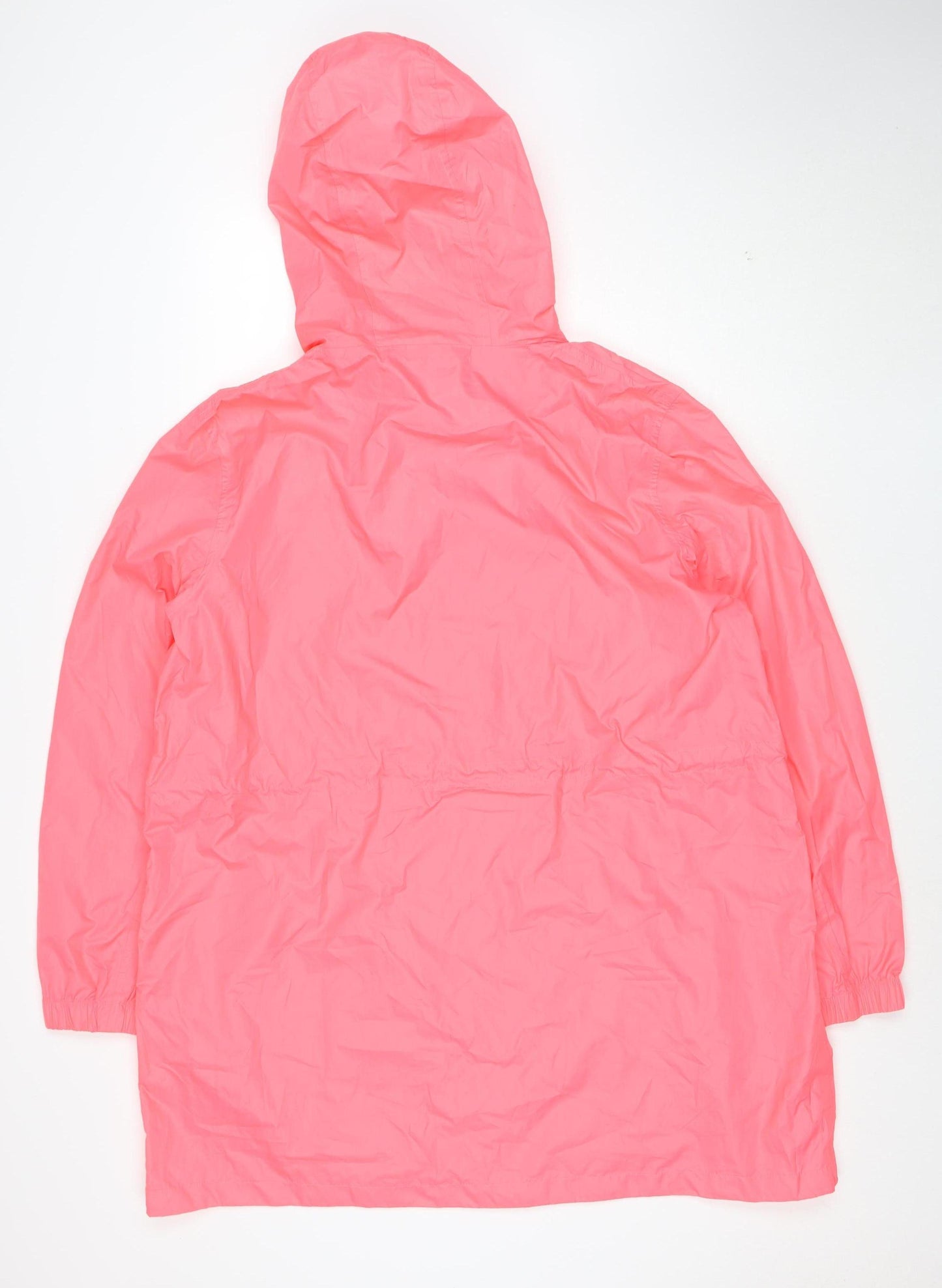 Joules Women's Pink Waterproof Hooded Rain Coat Jacket Size 18